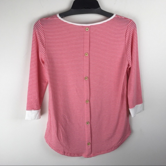 Pink Clover Stitch Fix Striped Top Buttons Down Back S - Picture 7 of 8